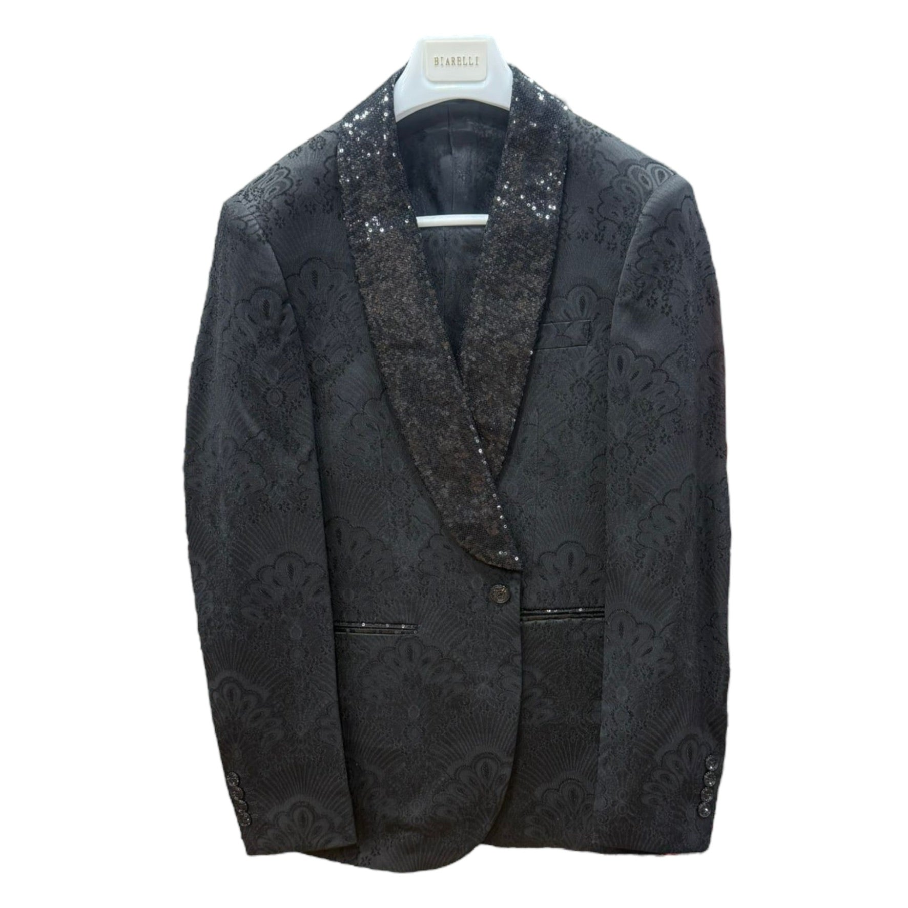 BIARELLI: 2PC.SEQUIN LAPEL SLIM FIT SUIT BLX-5008